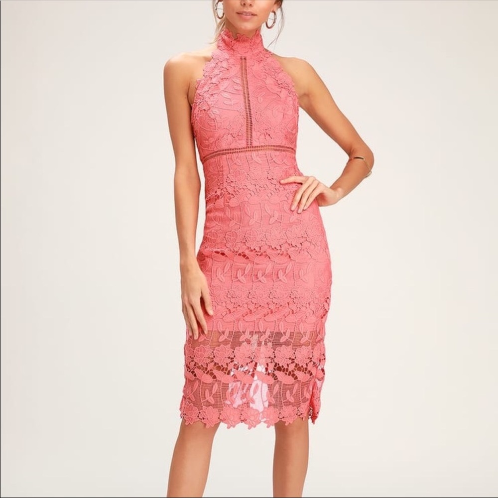 Bardot | Noni Halter Dress Bright Melon Size 8/M - Picture 3 of 8